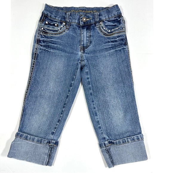 Set of 2 - Old Navy & Arizona Jean Co Girls Size 7 Blue Denim Capri Jeans - Picture 9 of 16